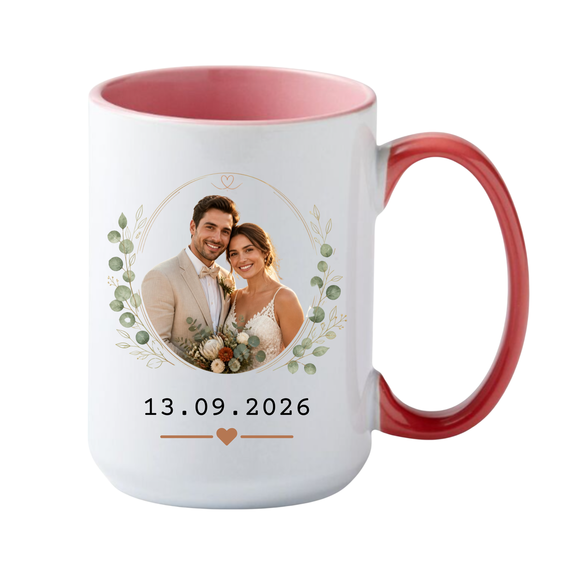 Custom Couple Photo 15oz Pink & Blue Cricut Coffee Mug bundle | Wedding | Anniversary