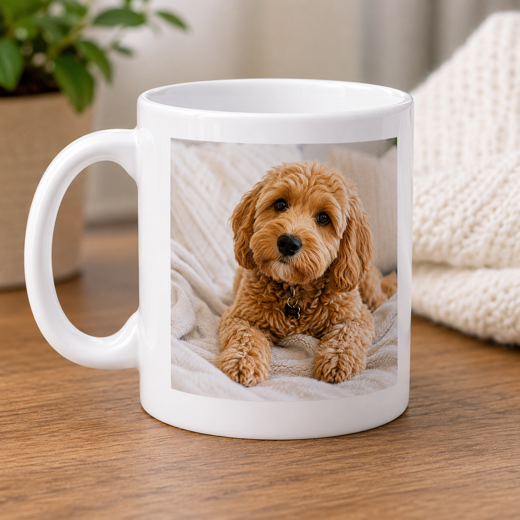 Personalised pet photo and text mug – the ultimate gift for pet parents